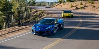 Front View of a Yellow Chevy Corvette ZR1 Stationed on a Road