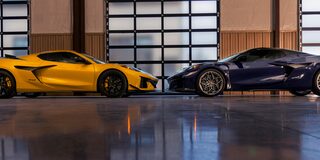 Front View of a Yellow Chevy Corvette ZR1 Stationed on a Road