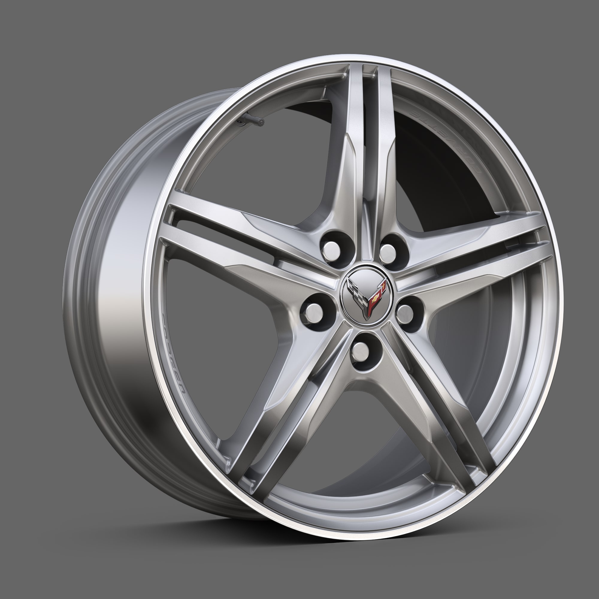 Sterling Silver-Painted Machined-Face Forged Aluminum Wheels