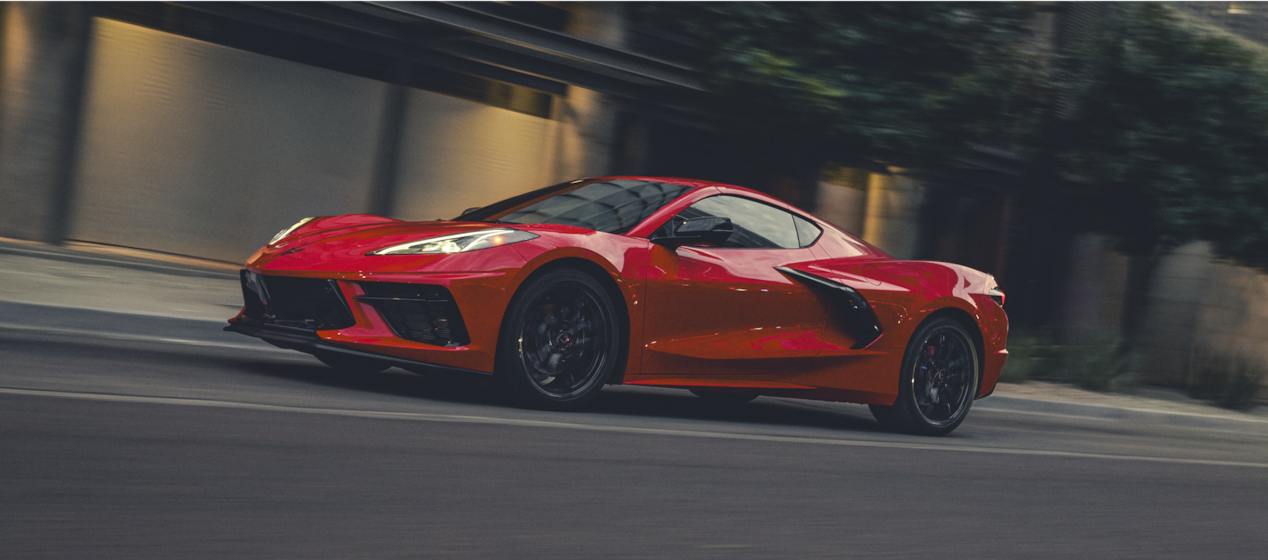2025 Corvette Stingray Driving Down a City Road