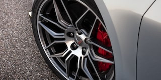 Close-up of the Tire of a 2025 Silver Chevy Corvette Z06